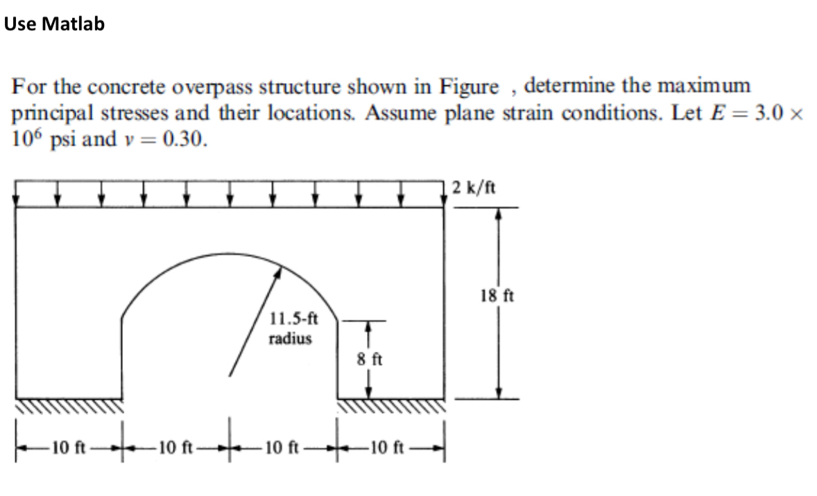 Use Matlab For the concrete overpass structure