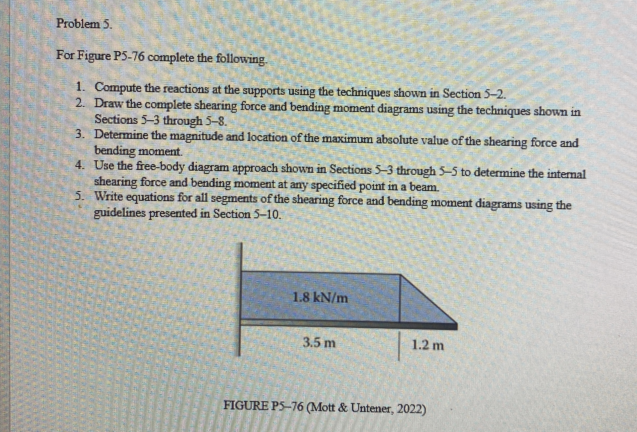 Problem 5 . For Figure P 5 - 7 6 complete the