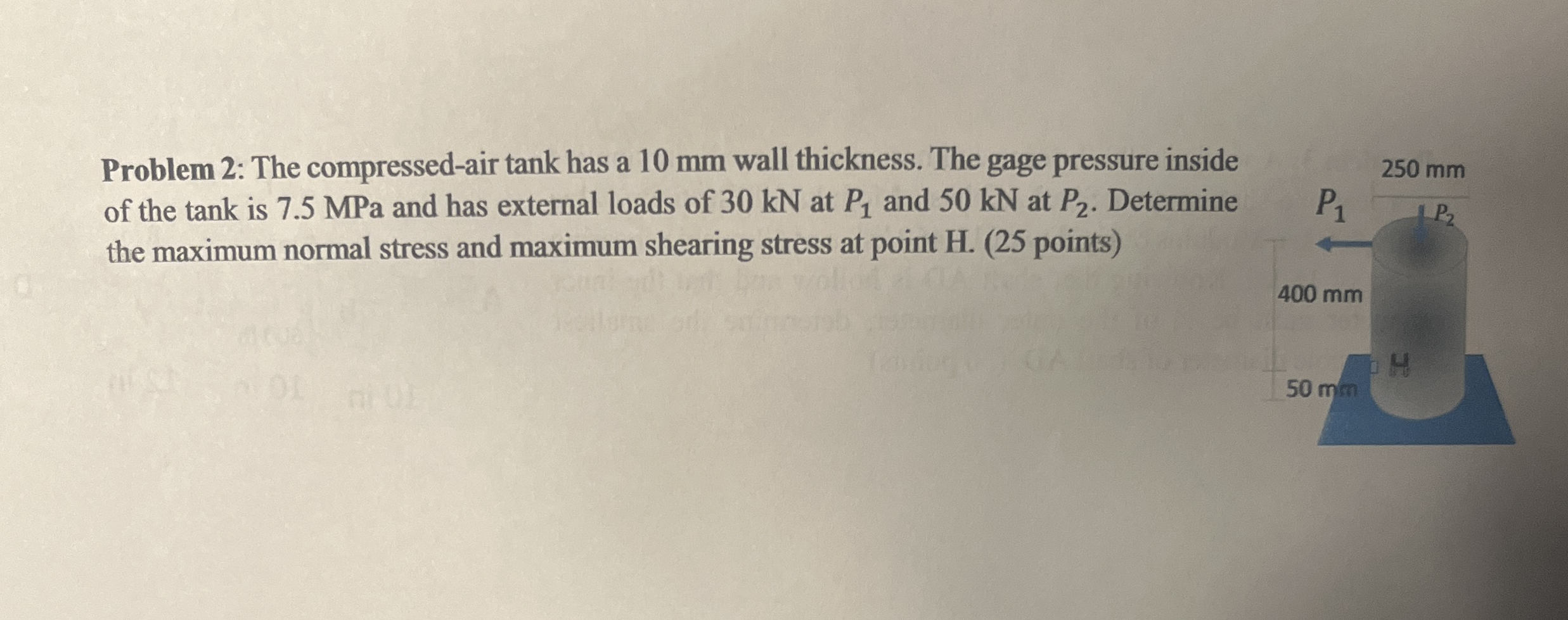 Problem 2 : The compressed - air tank has a 1 0