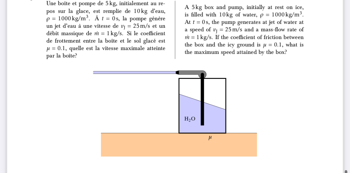 Une bo te et pompe de 5 kg , initialement au
