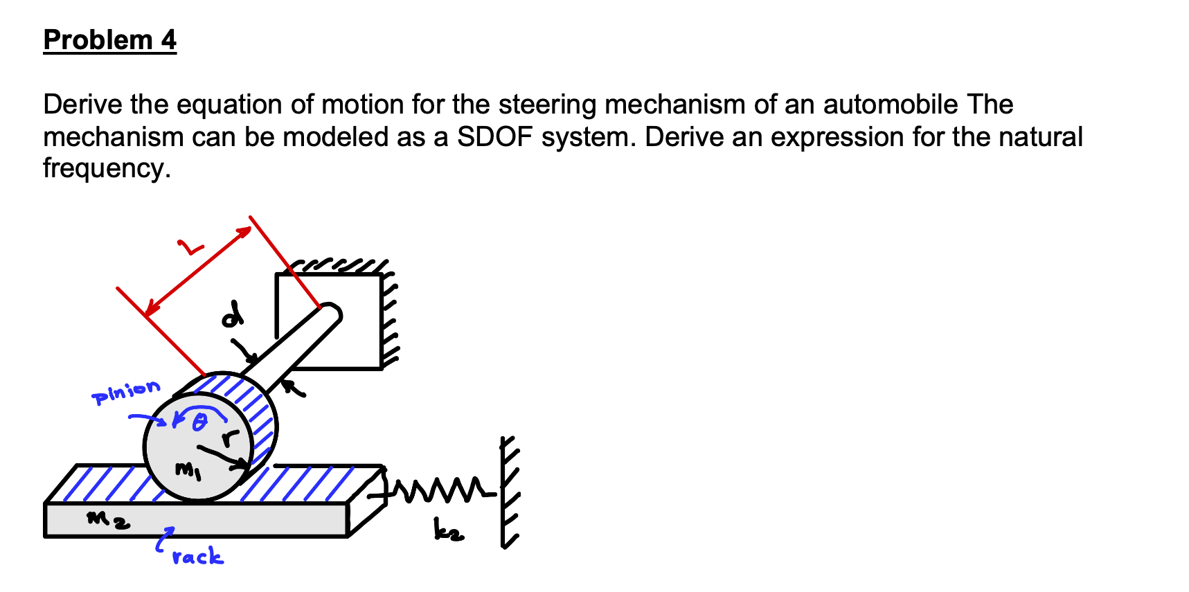 Problem 4 Derive the equation of motion for the