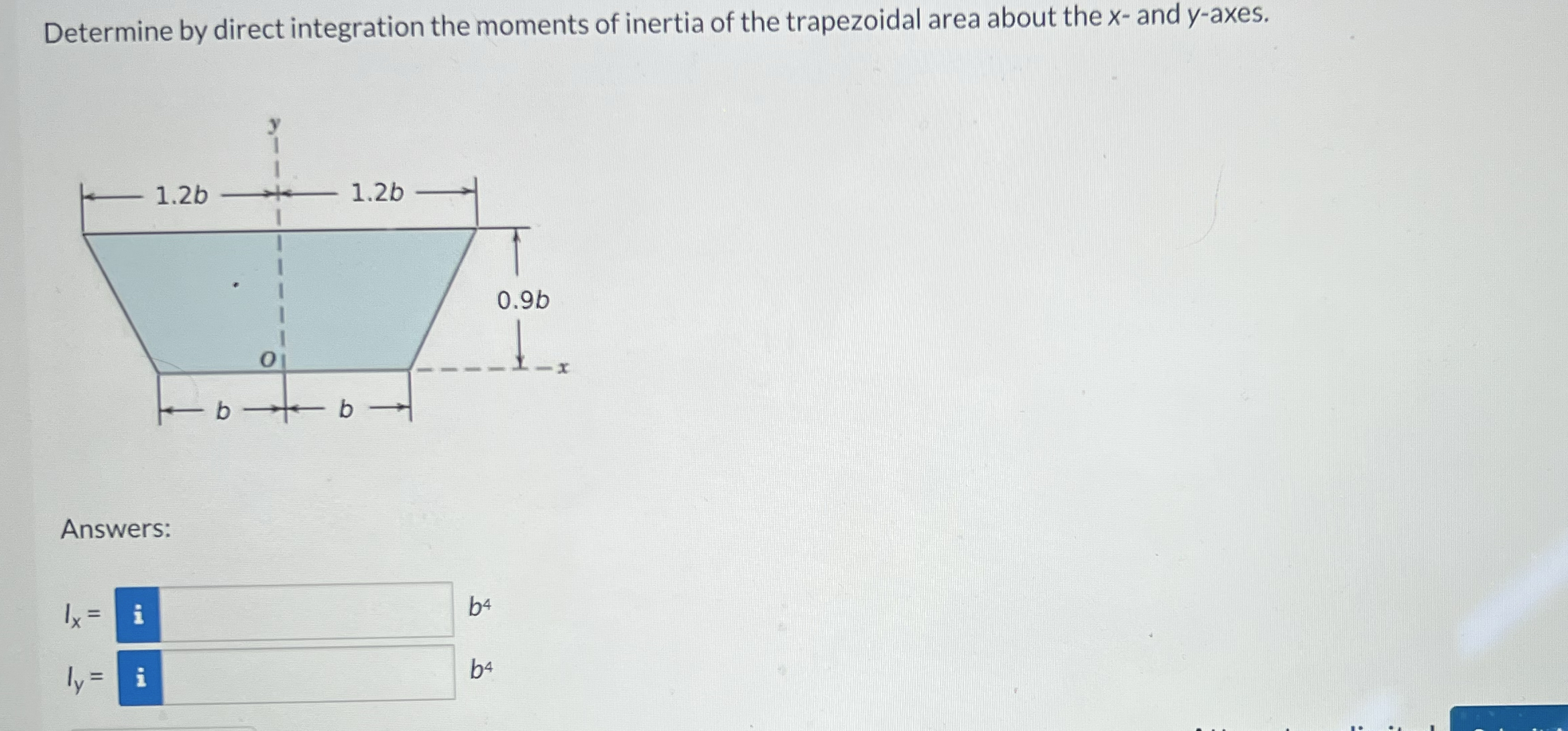 Determine by direct integration the moments of