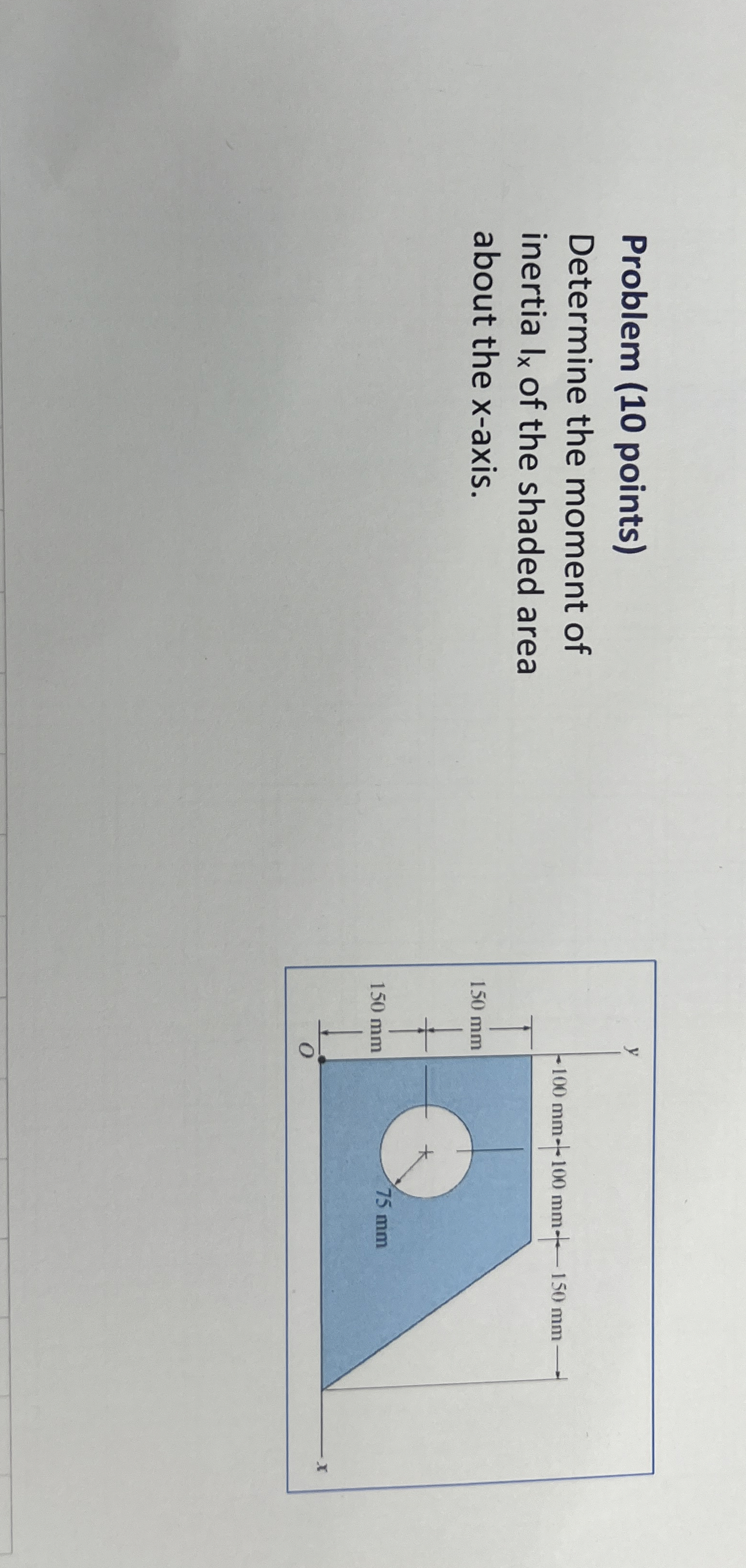 Problem ( 1 0 points ) Determine the moment of