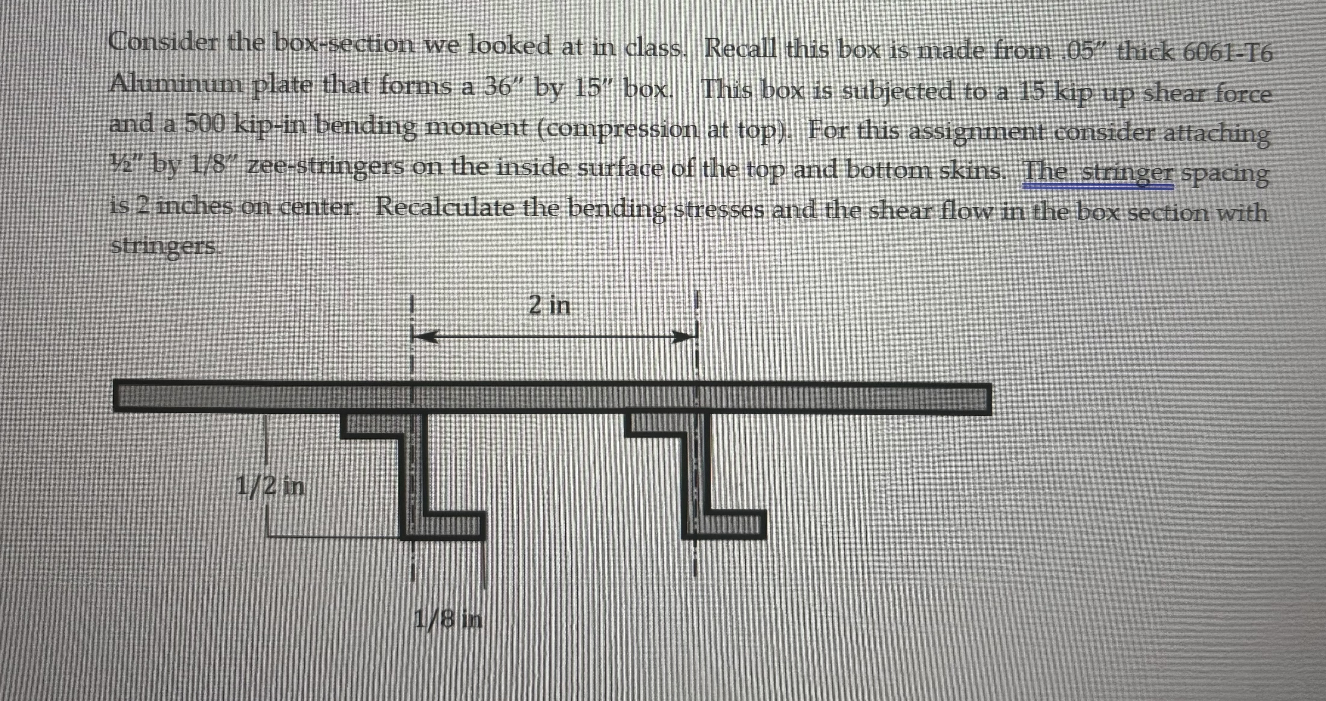 Consider the box - section we looked at in class.