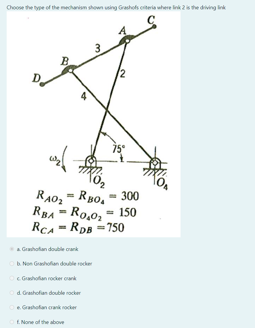 Choose the type of the mechanism shown using