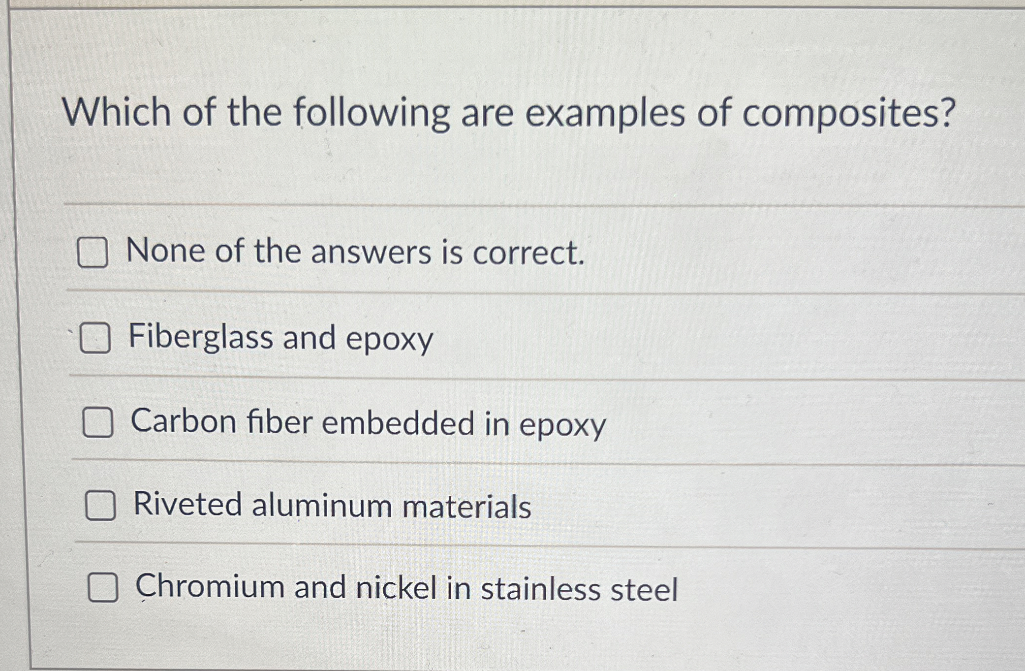 Which of the following are examples of