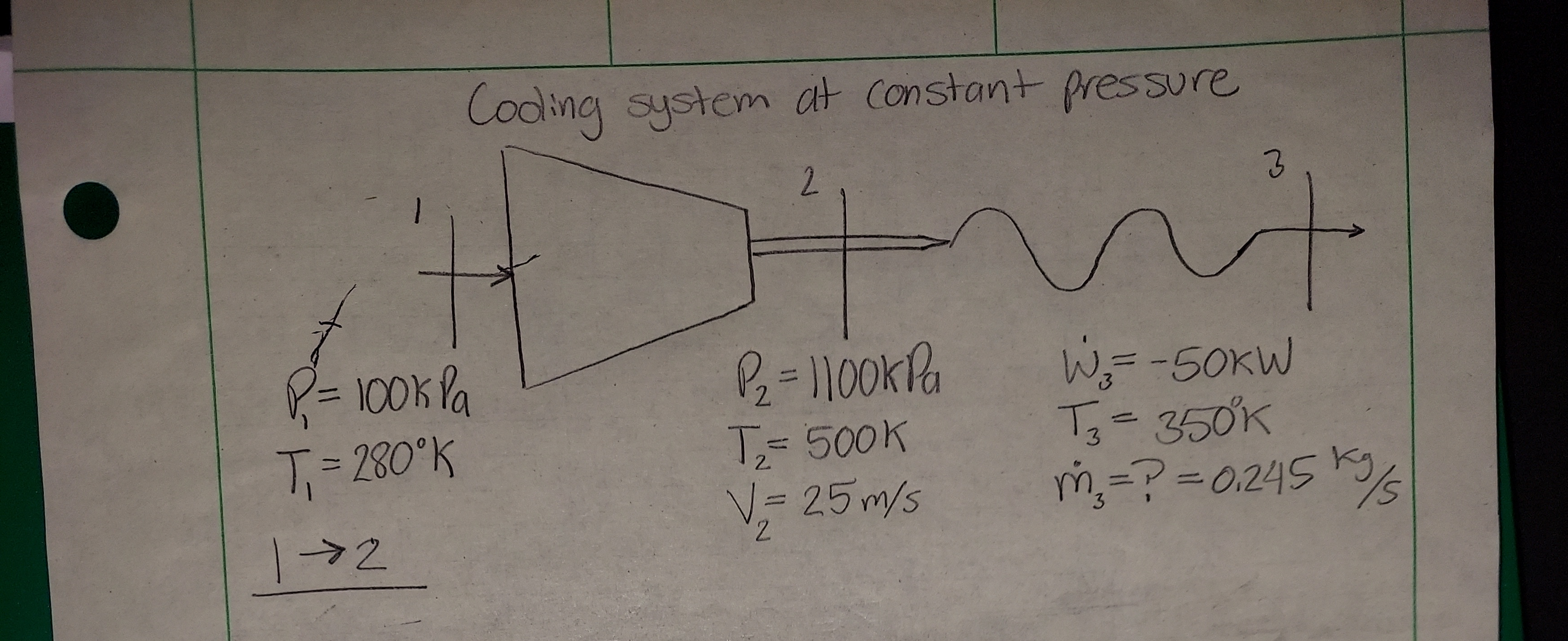 Find the final mass flow rate m _ 3 which should