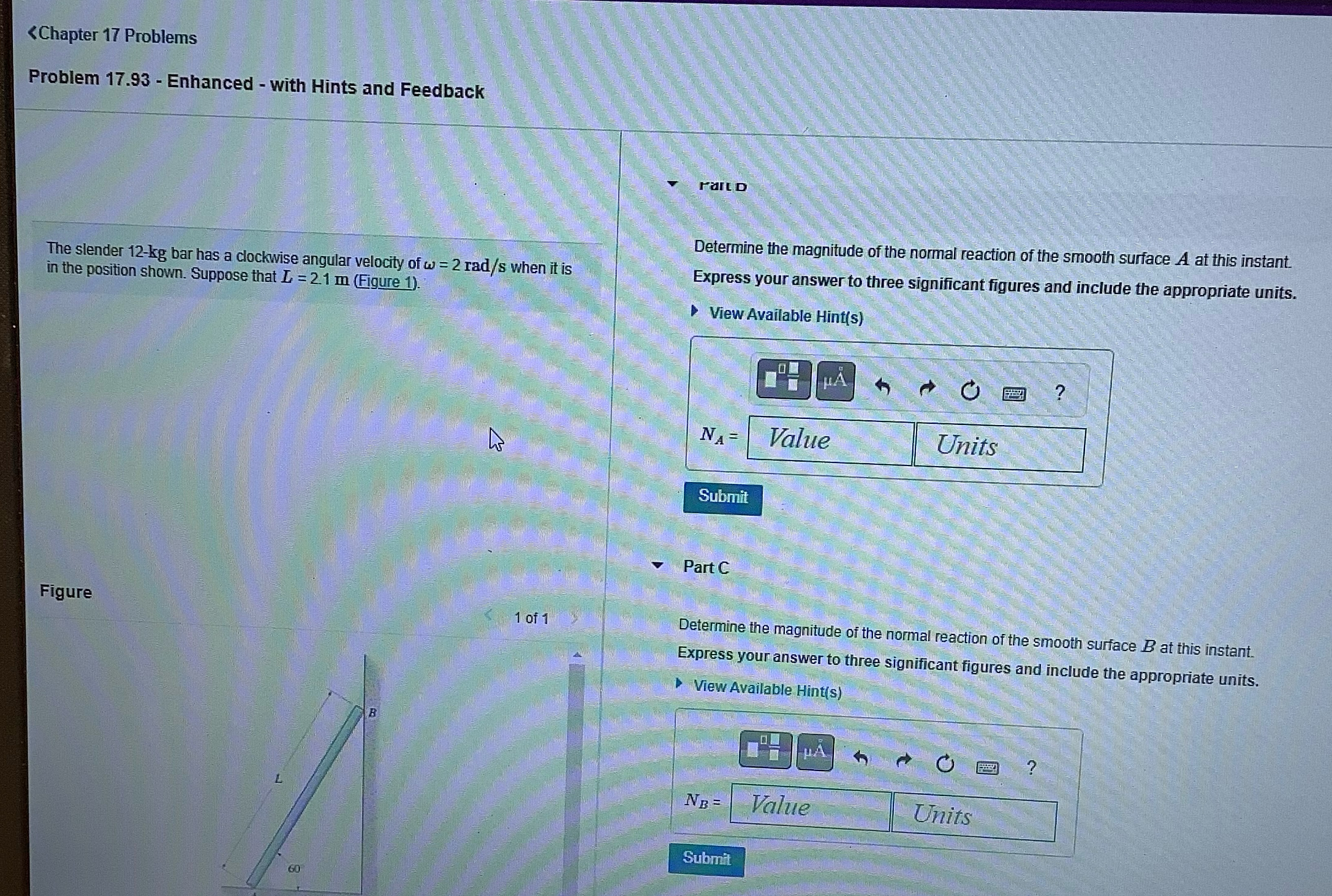 = 2 r a d s L = 2 . 1 m B N B = Value A A N B = (