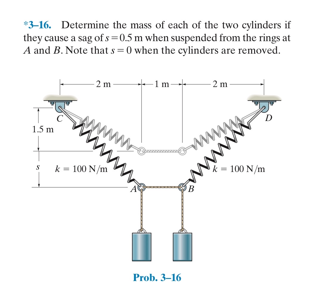* 3 - 1 6 . Determine the mass of each of the two