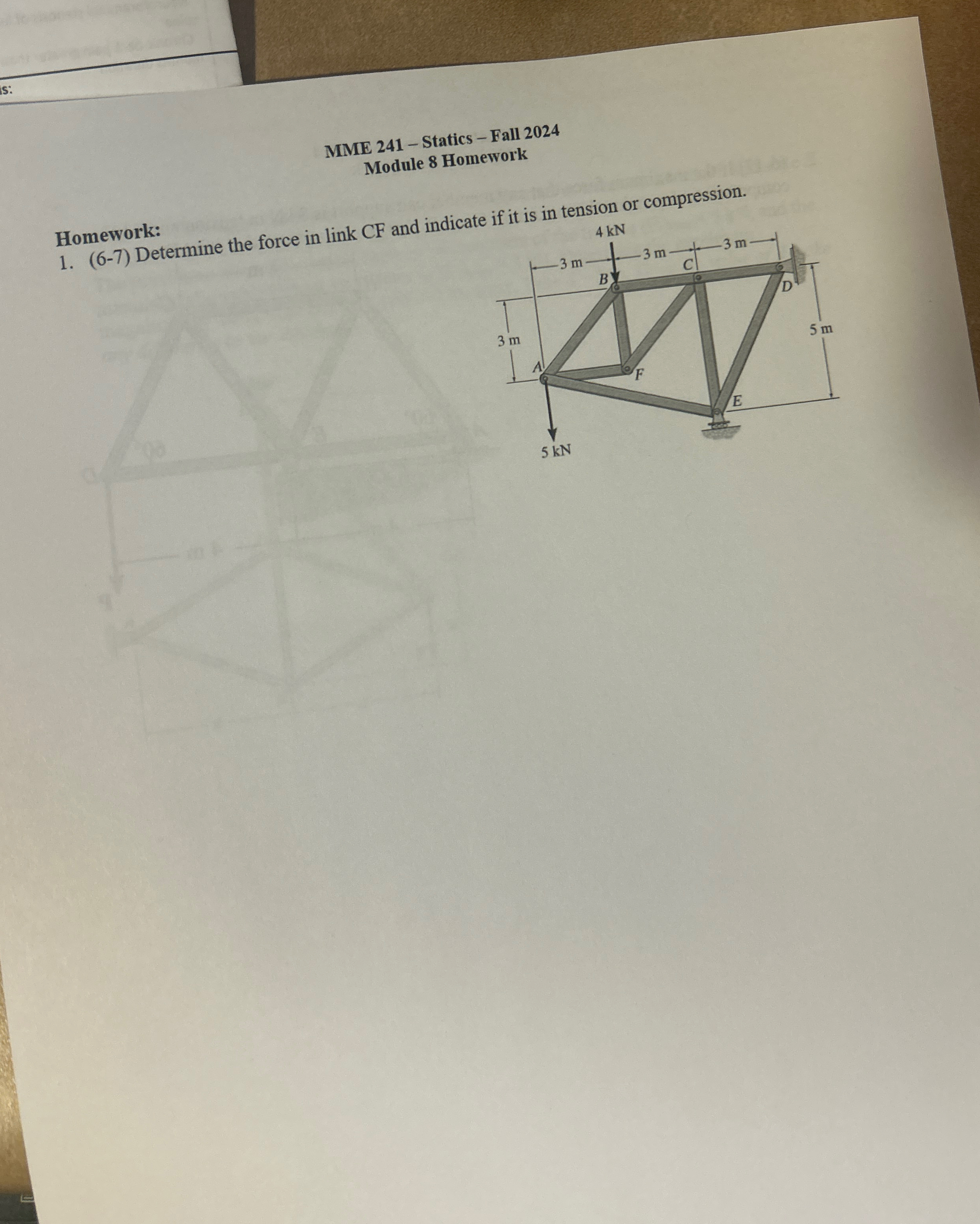 s: MME 2 4 1 - Statics - Fall 2 0 2 4 Module 8