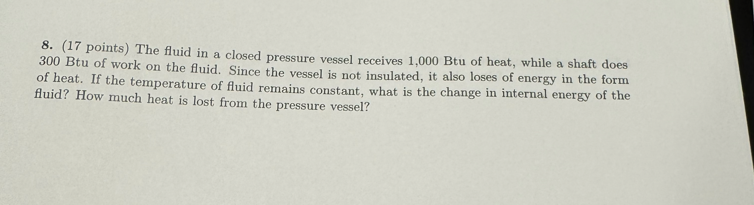 ( 1 7 points ) The fluid in a closed pressure