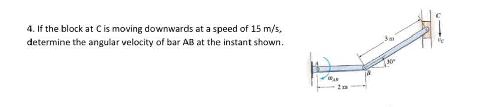 If the block at C is moving downwards at a speed