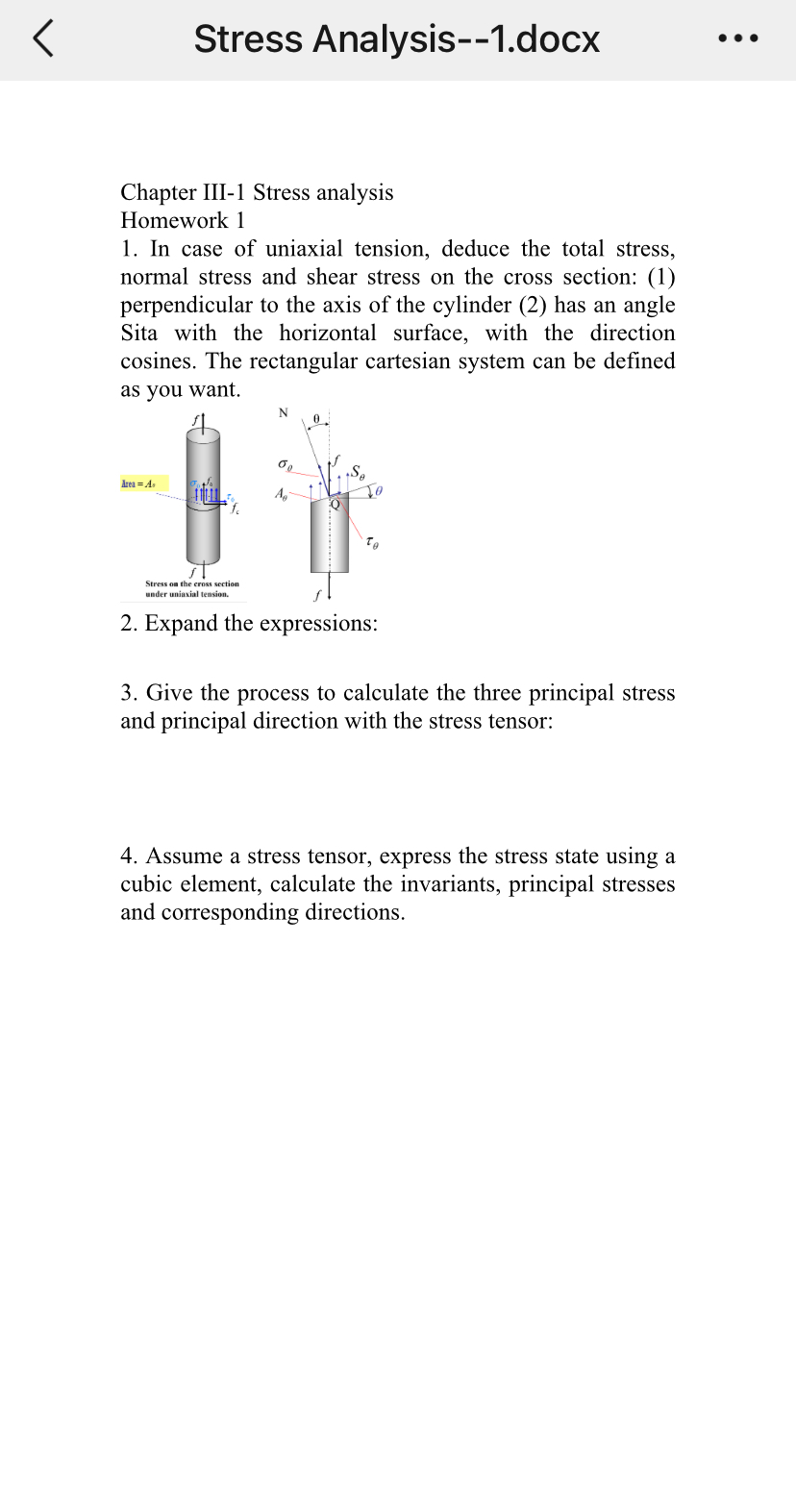 Stress Analysis - - 1 . docx Chapter III - 1