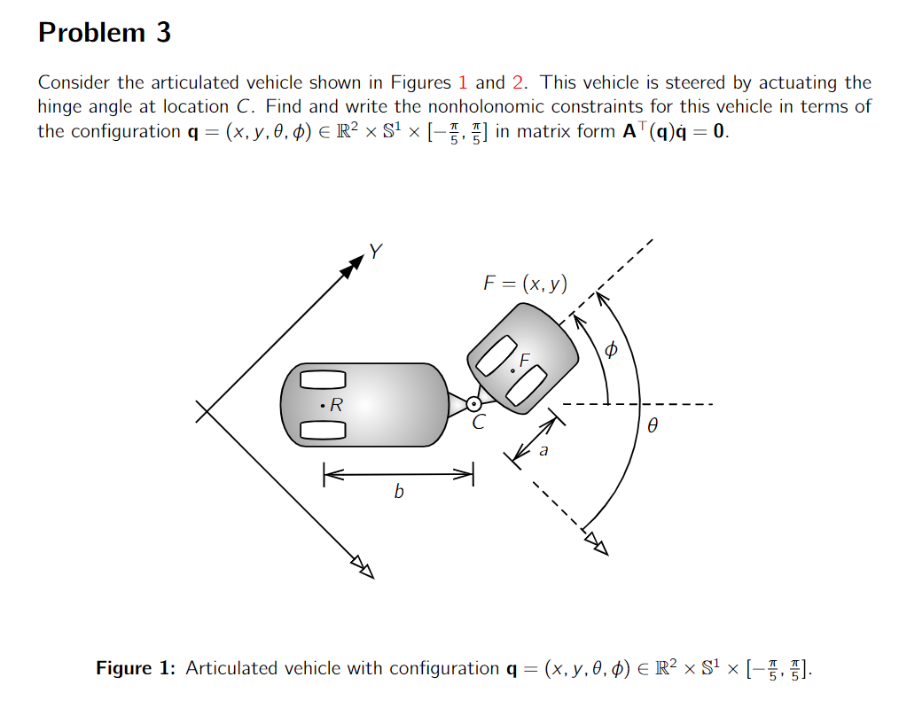 Problem 3 Consider the articulated vehicle shown