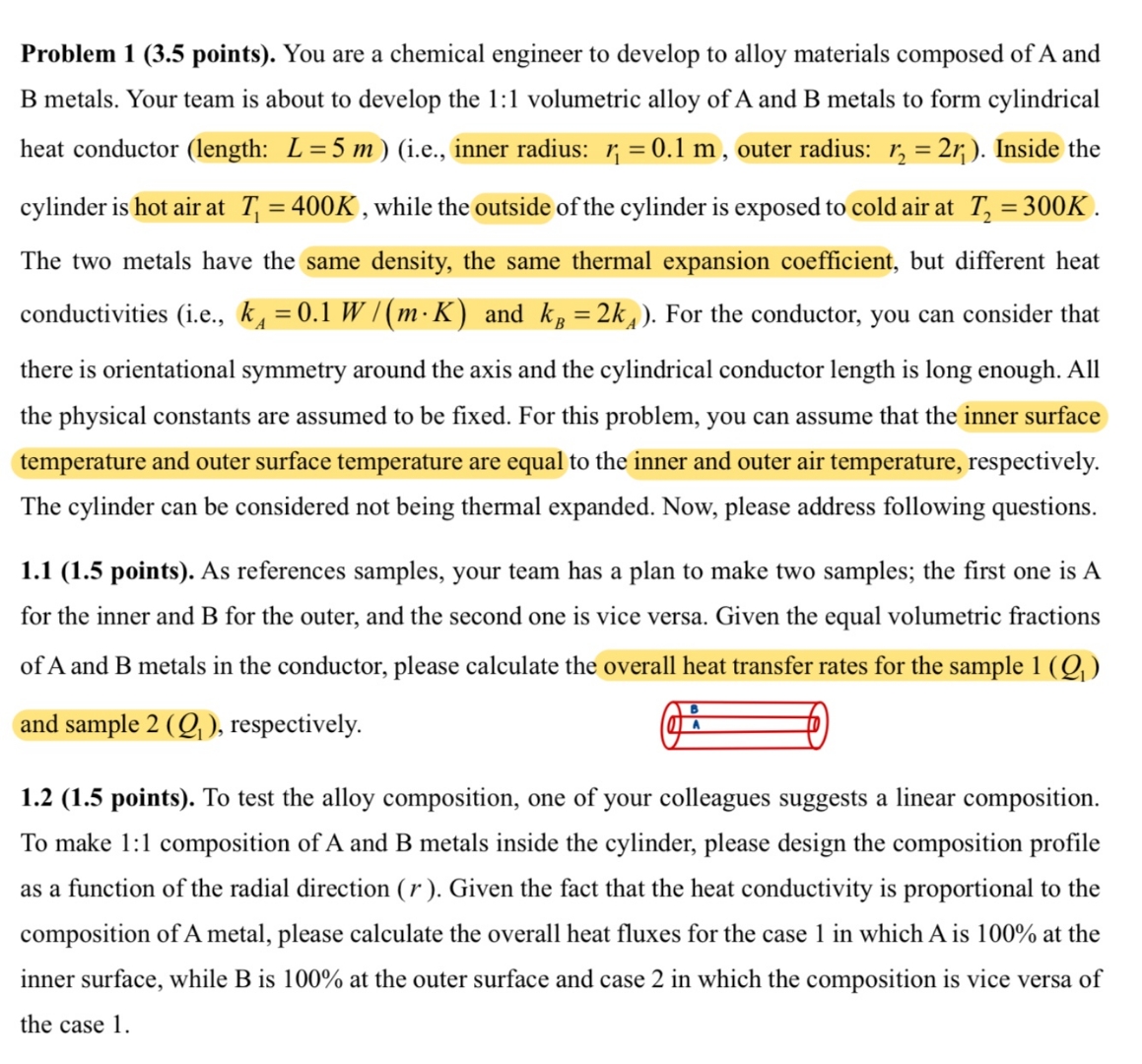 Problem 1 ( 3 . 5 points ) . You are a chemical