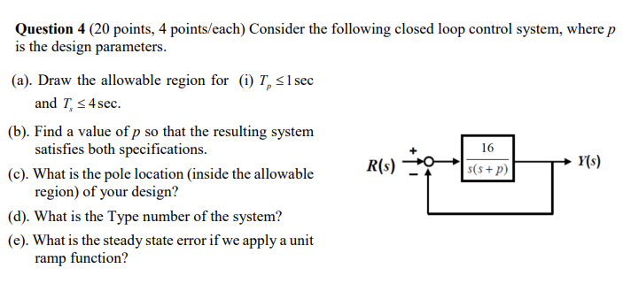 Question 4 ( 2 0 points, 4 points / each )