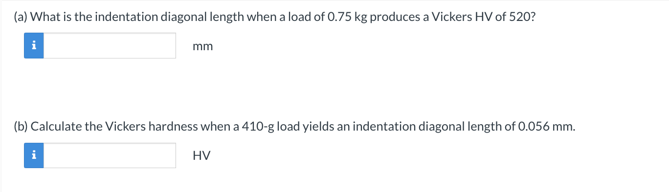 ( a ) What is the indentation diagonal length