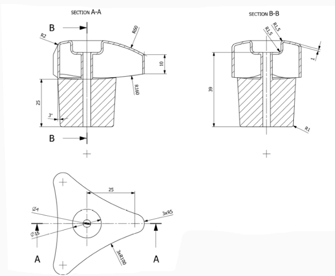Create a solid model in NX according to this