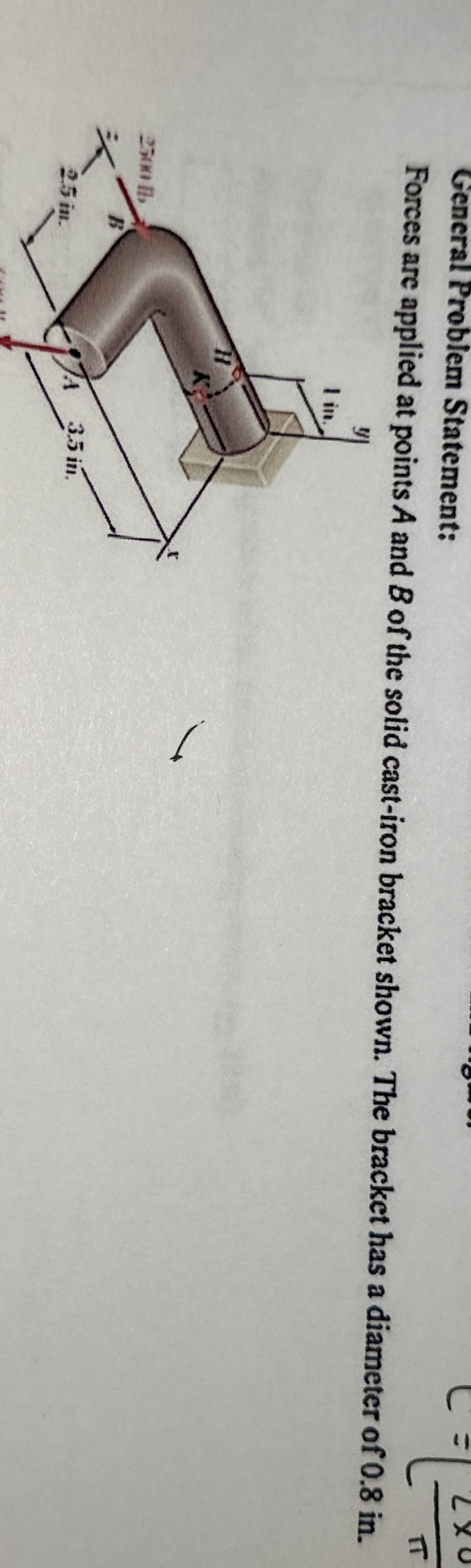 Gencral Problem Statement: Forces are applied at