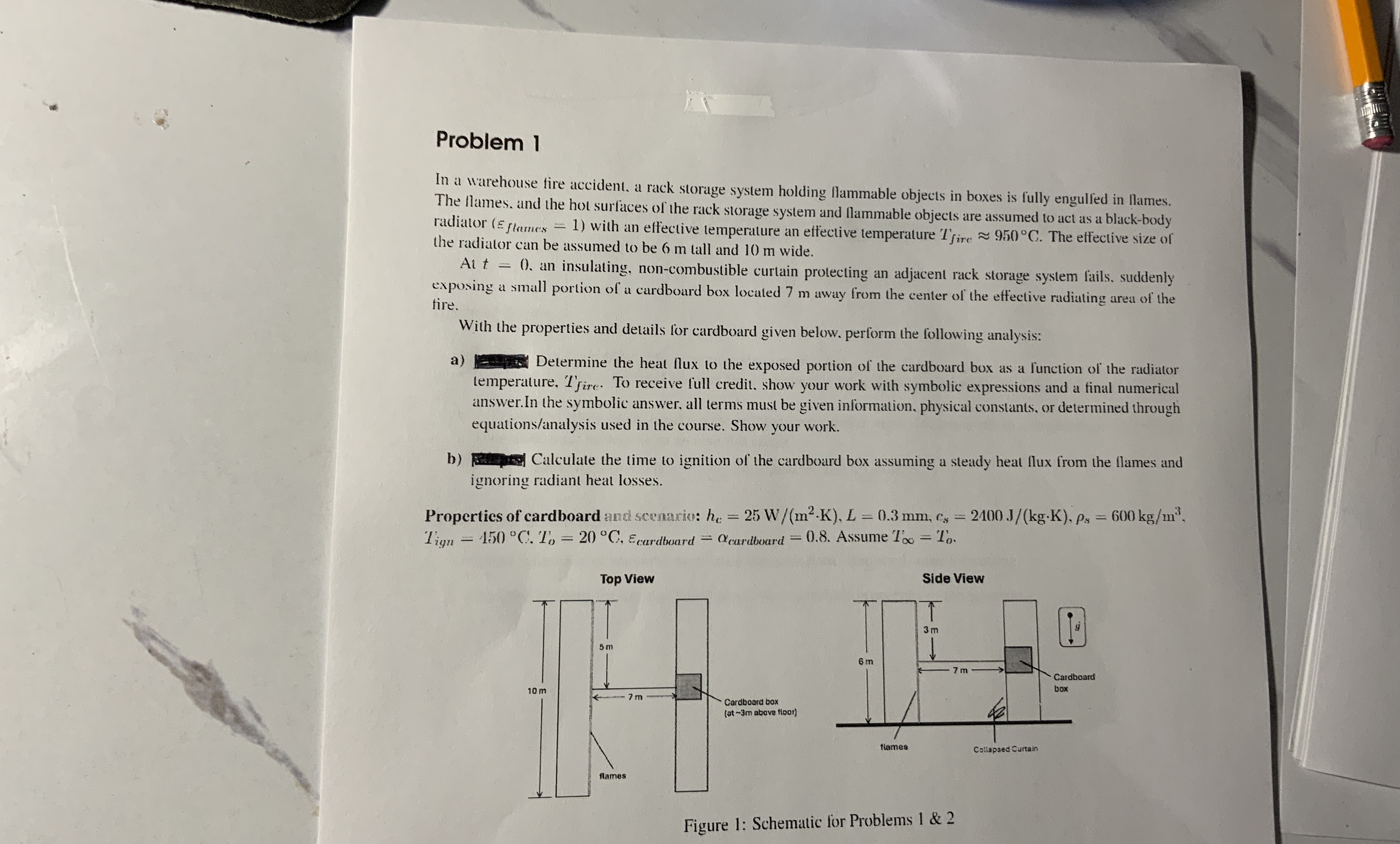 Problem 1 In a warehouse fire accident, a rack