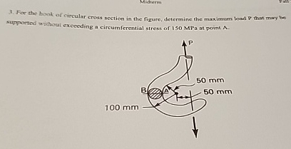 Midterm For the hook of circular cross section in