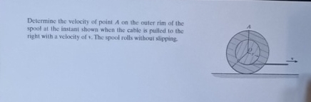 Determine the velocity of point A on the outer