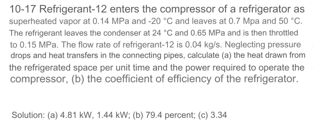 1 0 - 1 7 Refrigerant - 1 2 enters the compressor
