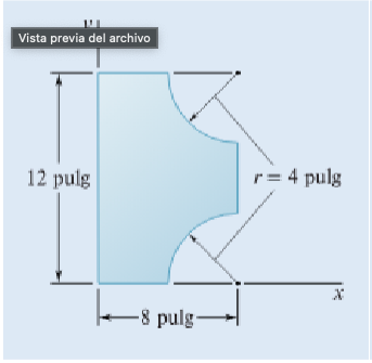 Locate the centroid of the flat area shown in the