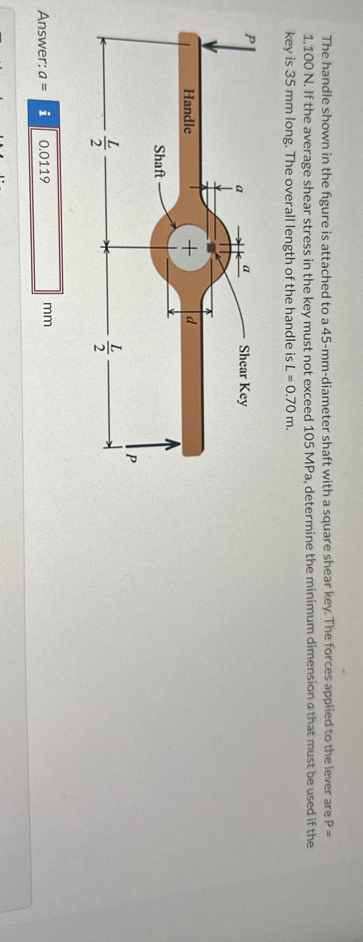 The handle shown in the figure is attached to a 4