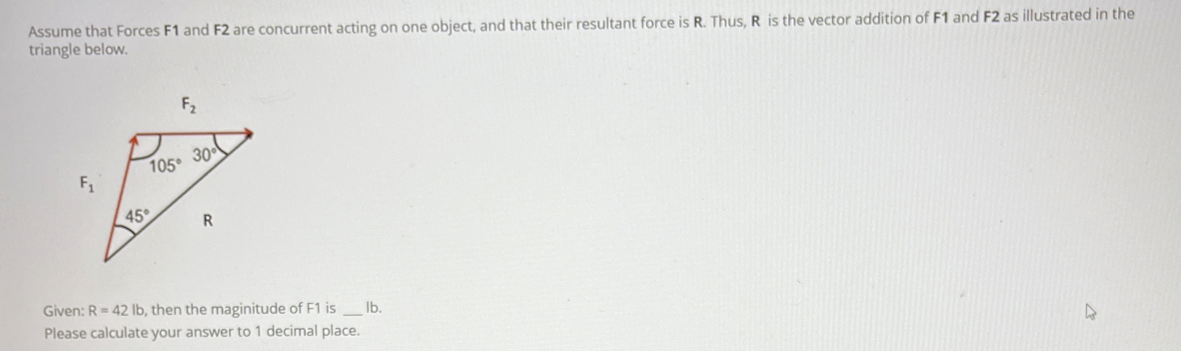 Assume that Forces F 1 and F 2 are concurrent