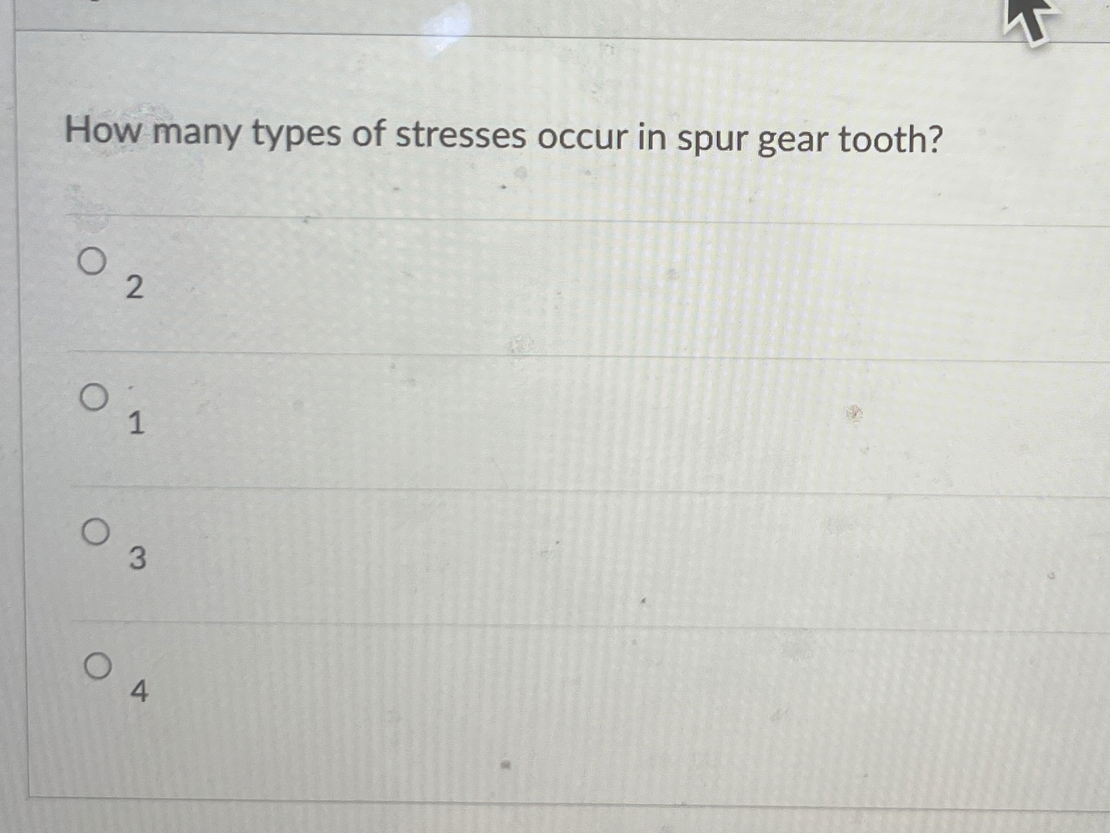 How many types of stresses occur in spur gear