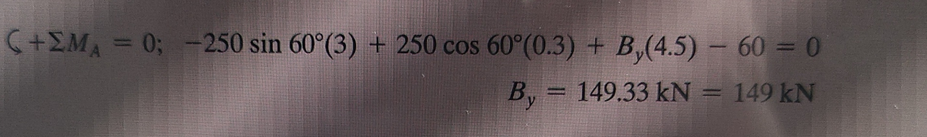 Determine the reaction force of the beam shown in
