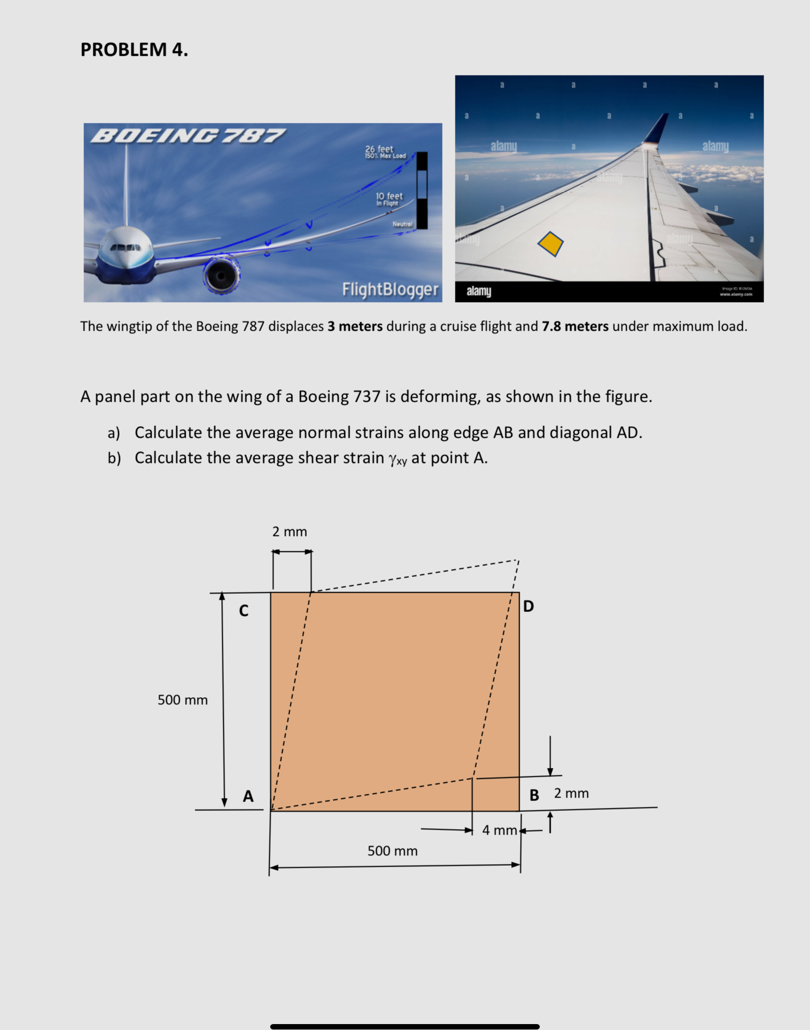 The wingtip of the Boeing 7 8 7 displaces 3