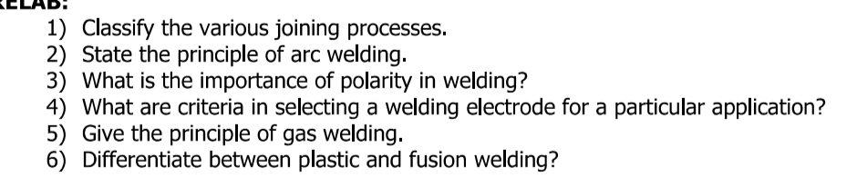 Classify the various joining processes. State the
