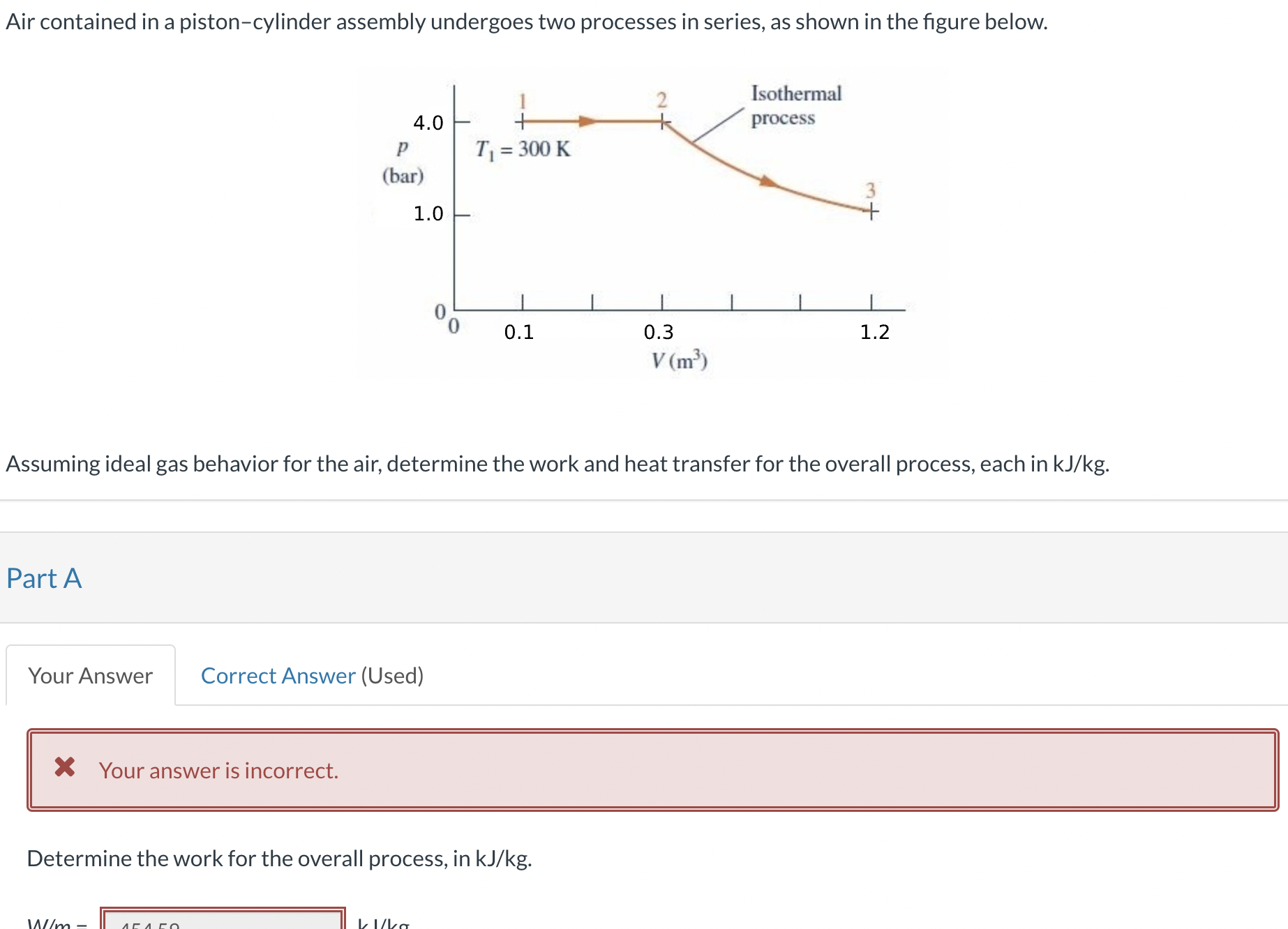 Air contained in a piston - cylinder assembly
