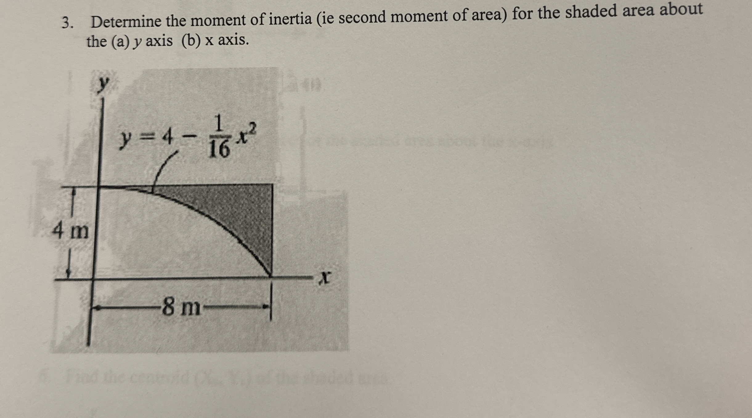 Determine the moment of inertia ( ie second