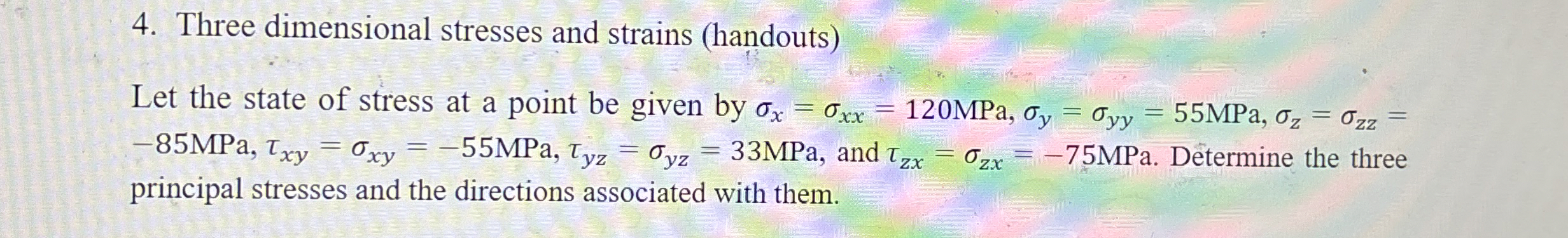 Three dimensional stresses and strains ( handouts