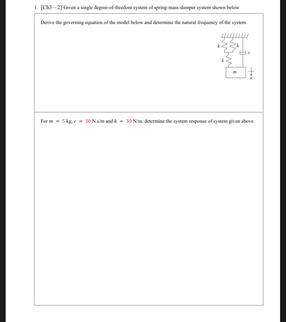 [ Ch 3 - 2 ] Given a single degree - of - freedom