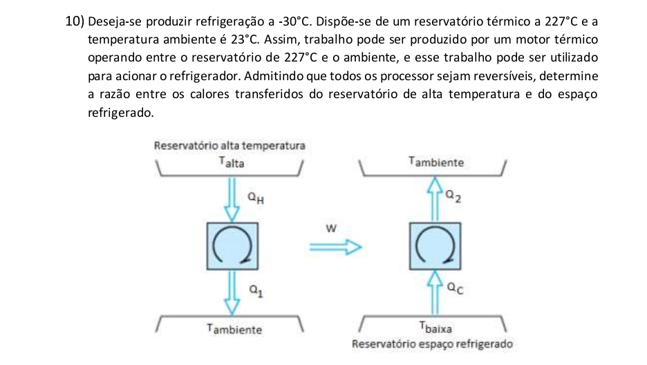 Deseja - se produzir refrigera o a - 3 0 C . Disp