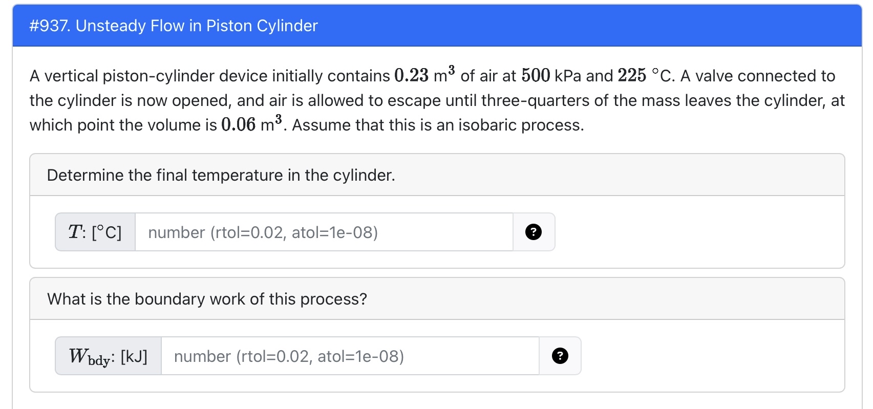 # 9 3 7 . Unsteady Flow in Piston Cylinder A