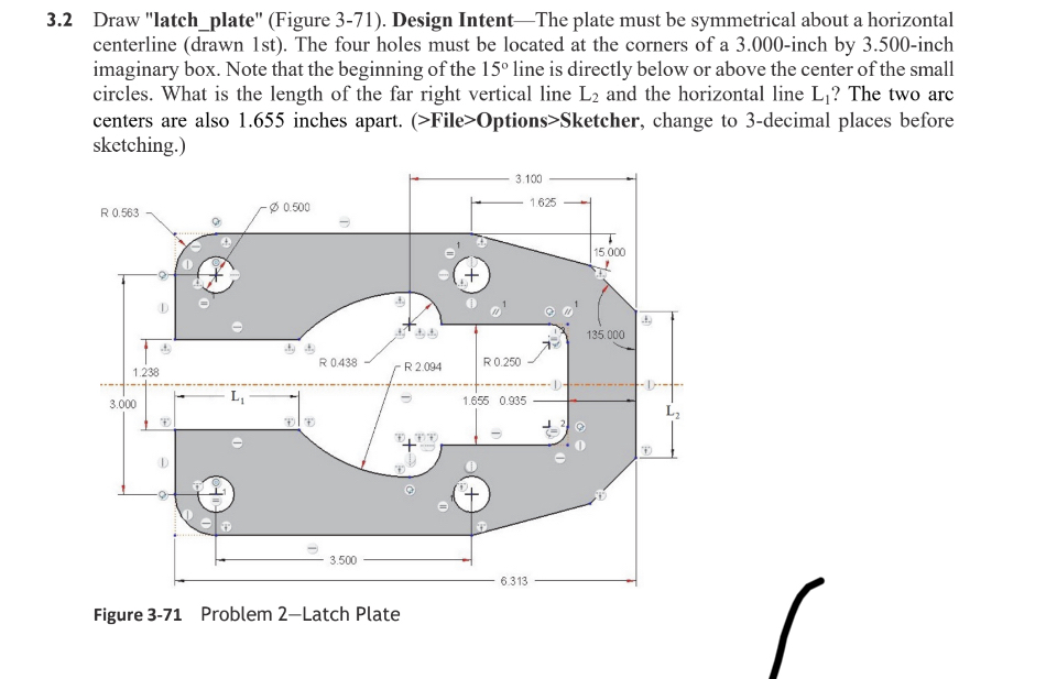 3 . 2 Draw "latch _ plate" ( Figure 3 - 7 1 ) .