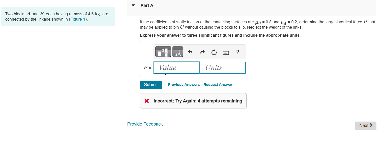 Part A Two blocks \ ( A \ ) and \ ( B \ ) , each