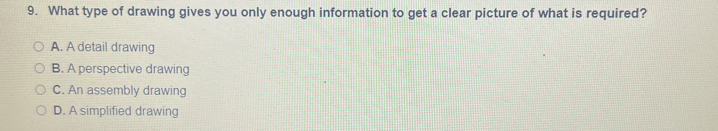 What type of drawing gives you only enough