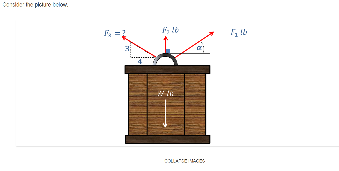 Consider the picture below: F 1 = 4 4 2 lb F 2 =