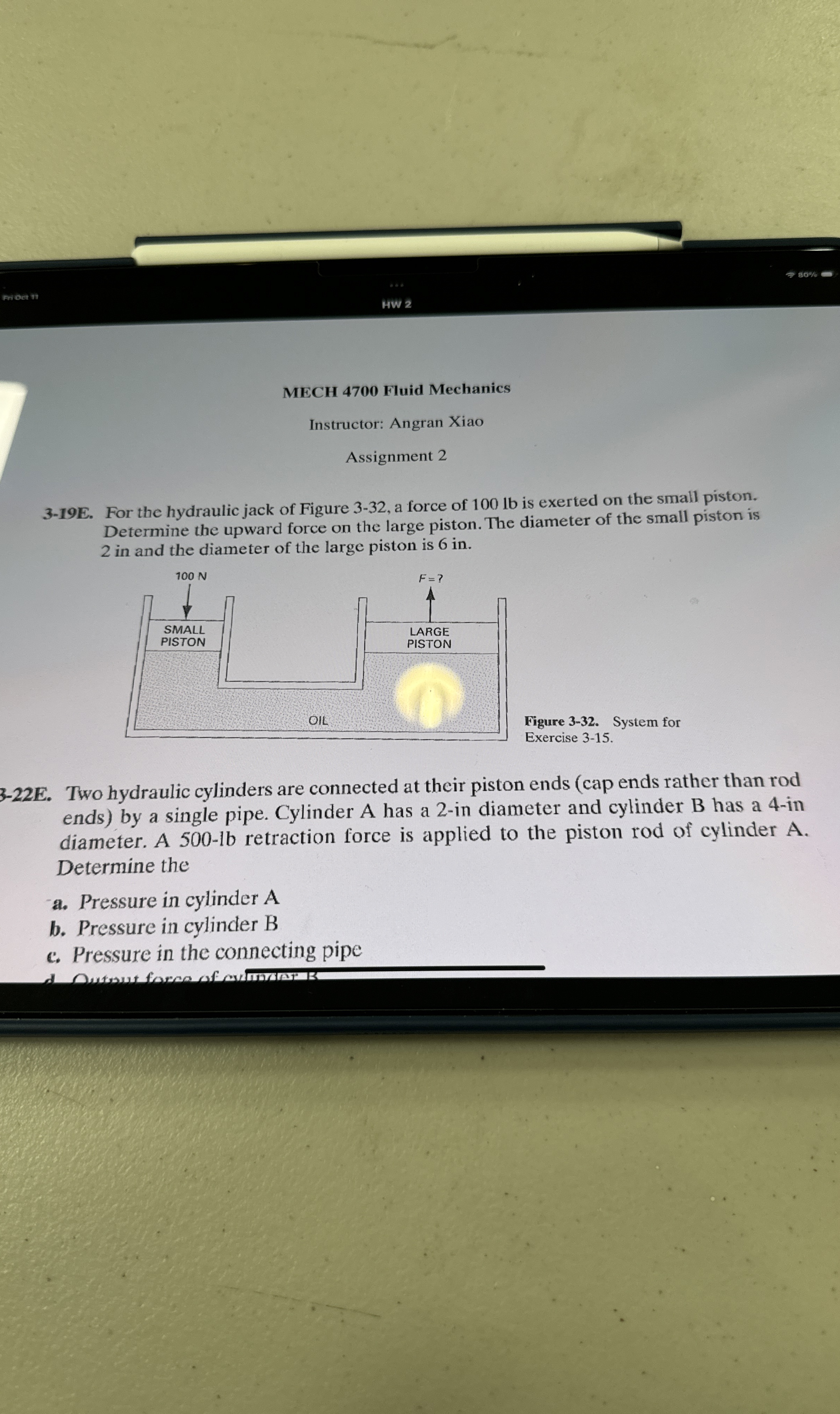 3 - 1 9 E . For the hydraulic jack of Figure 3 -