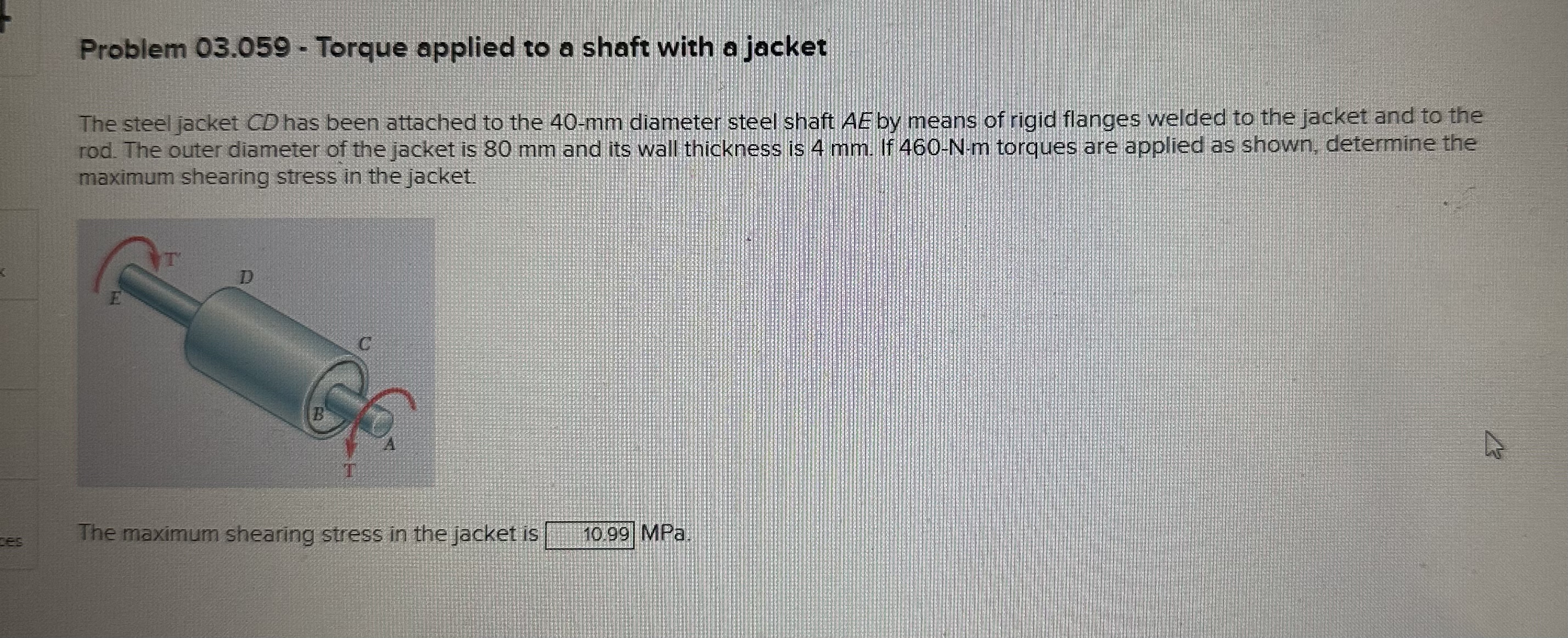 Problem 0 3 . 0 5 9 - Torque applied to a shaft