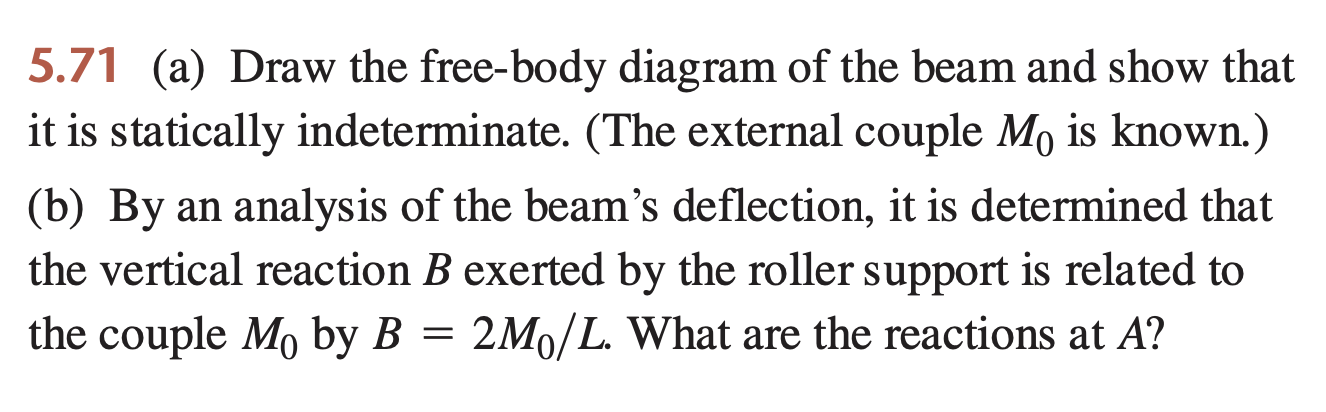 5 . 7 1 ( a ) Draw the free - body diagram of the