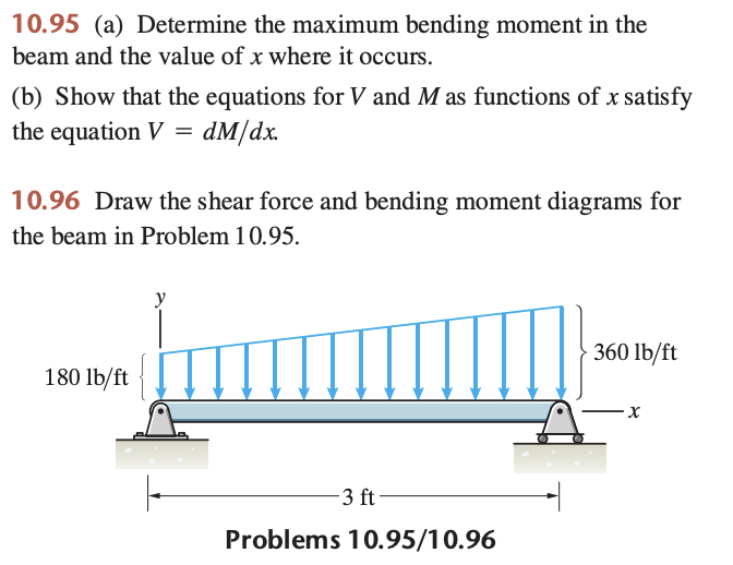 1 0 . 9 5 ( a ) Determine the maximum bending