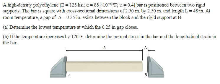 A high - density polyethylene E = 1 2 8 ksi; = 8