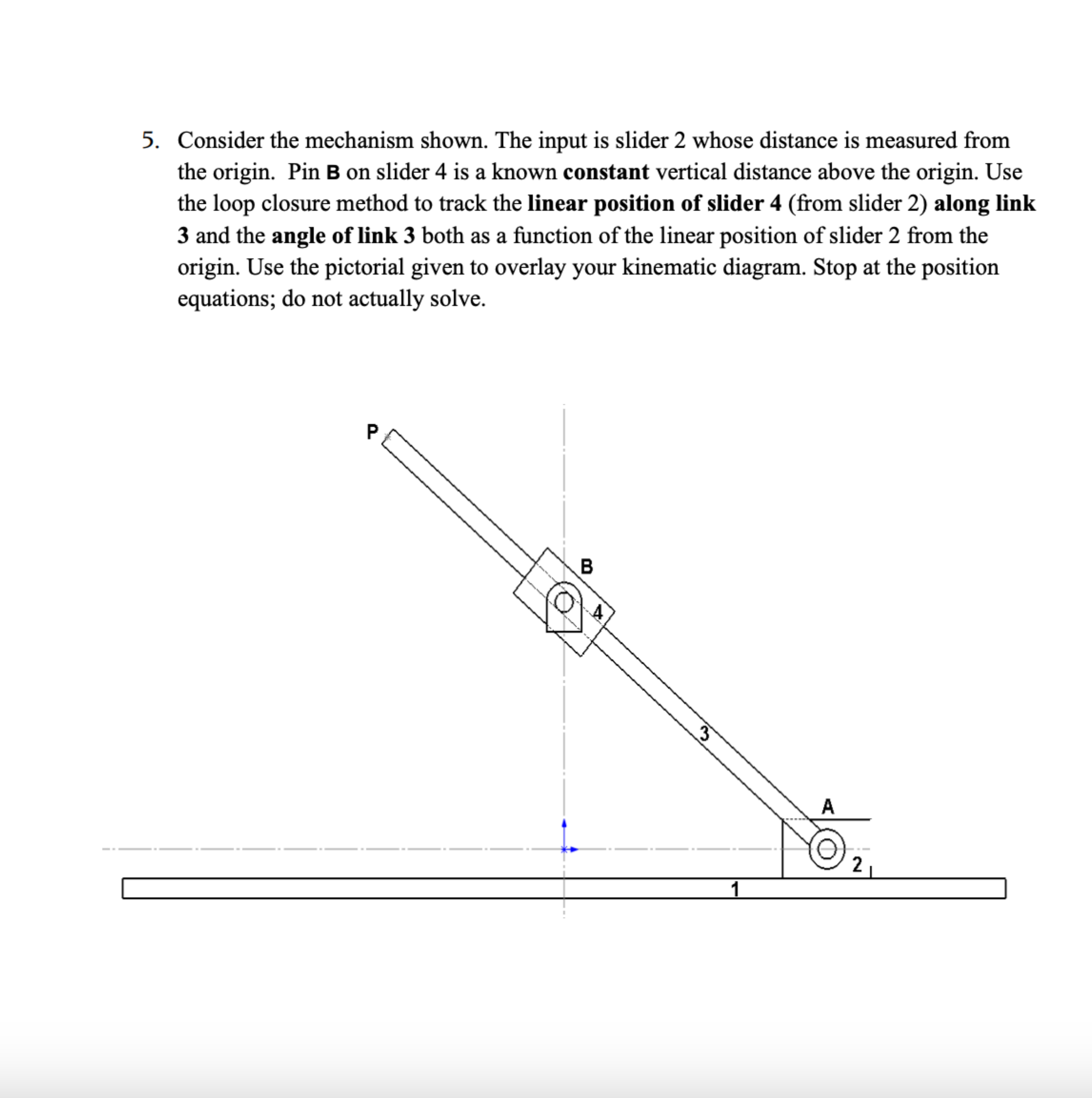 5 . Consider the mechanism shown. The input is